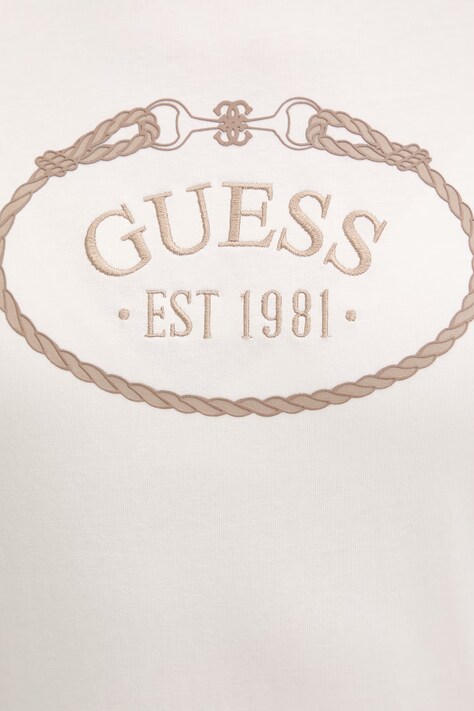 Guess t-shirt bawełniany ROSALBA damski kolor beżowy V6RI04 K8FQ4