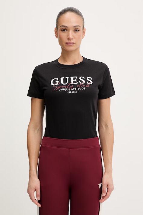 Guess t-shirt bawełniany ARTEMISIA damski kolor czarny V6RI05 I3Z14