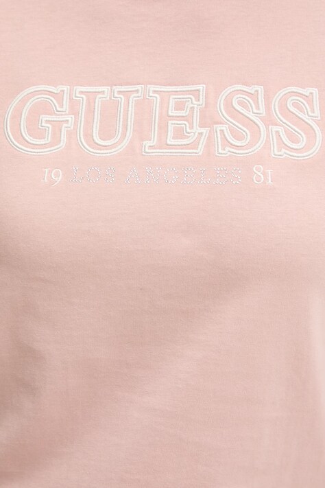 Бавовняна футболка Guess KETTY — SS26-TSD05F, рожевий — фото 5