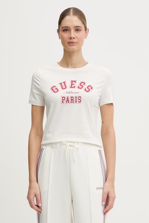 Guess t-shirt ANITA damski kolor beżowy V6RI15 J1314
