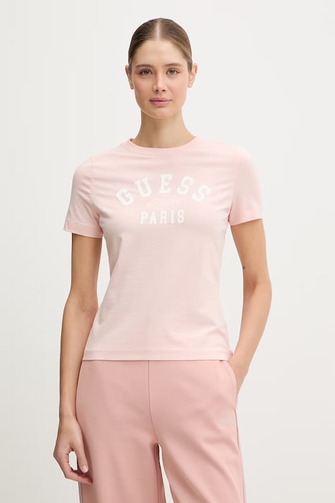 Guess t-shirt ANITA damski kolor różowy V6RI15 J1314