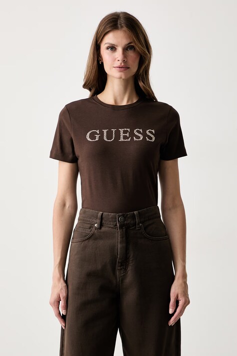 Guess Bawełniane z elastanem OCTAVIA brązowe V6RI20 J1314