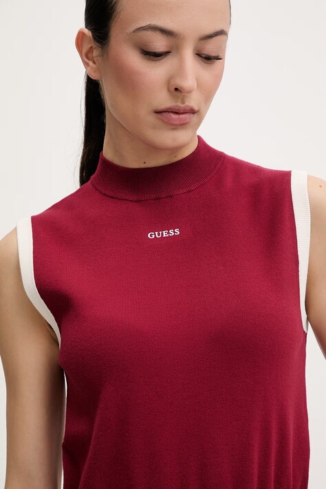 Guess топ жіночий з віскозою LAURENE — SS26-TSD05P, червоний — фото 5