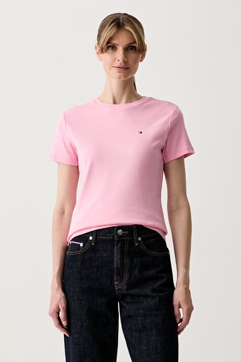 Tommy Hilfiger T-shirt damski bawełniany różowy WW0WW40587