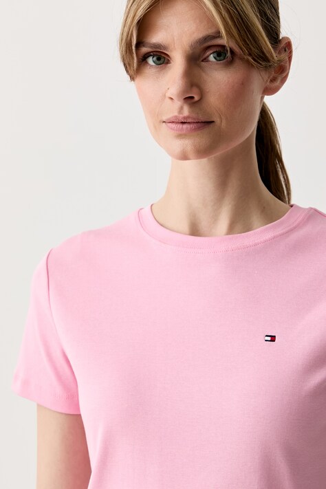 Tommy Hilfiger T-shirt damski bawełniany różowy WW0WW40587