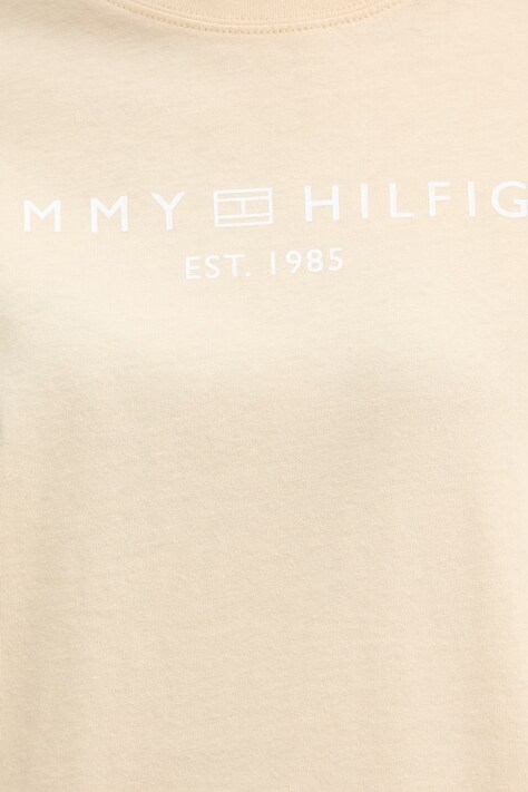 Tommy Hilfiger t-shirt damski bawełniany beżowy WW0WW47811