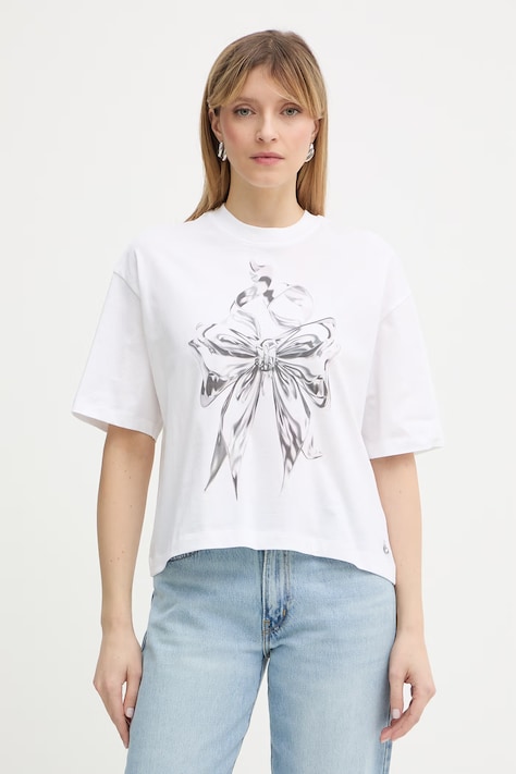 Guess t-shirt bawełniany damski kolor biały W6RI13 K9RM1