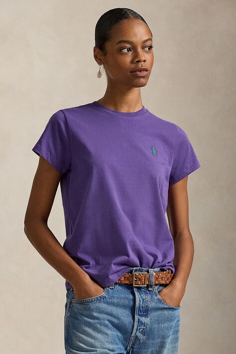 Polo Ralph Lauren T-shirt damski bawełniany fioletowy 211B14605