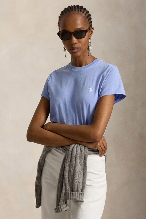 Polo Ralph Lauren T-shirt damski bawełniany niebieski 211B14605