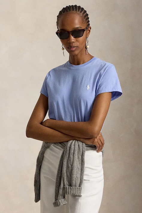 Polo Ralph Lauren T-shirt damski bawełniany niebieski 211B14605