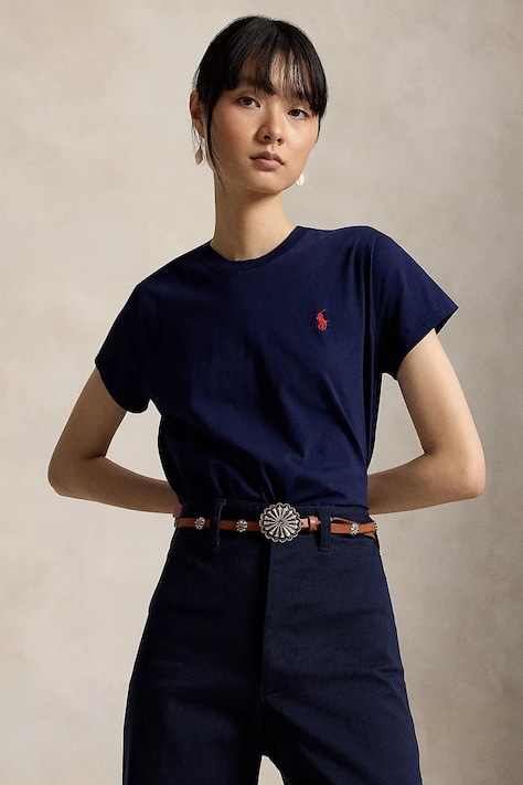 Polo Ralph Lauren T-shirt damski bawełniany granatowy 211B14605
