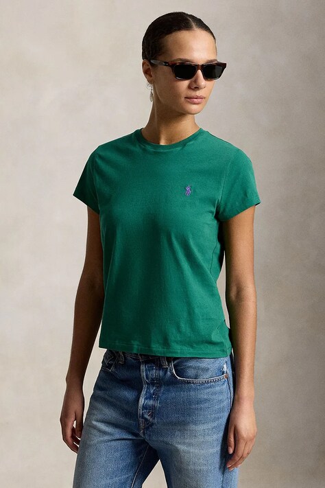 Polo Ralph Lauren T-shirt damski bawełniany zielony 211B14605