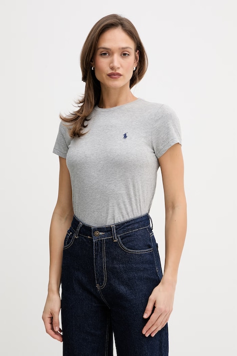 Bavlněné tričko Polo Ralph Lauren dámské, tyrkysová barva, 211B14605