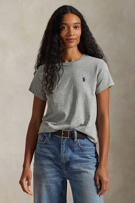 Bavlněné tričko Polo Ralph Lauren dámské, tyrkysová barva, 211B14605