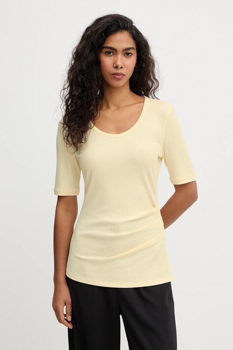 Calvin Klein t-shirt damski kolor żółty LV044E267G