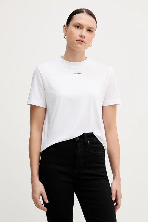 Calvin Klein t-shirt bawełniany damski kolor biały LV147C857G