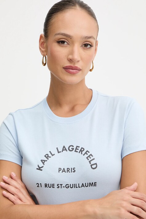 Бавовняна футболка Karl Lagerfeld — фото 4