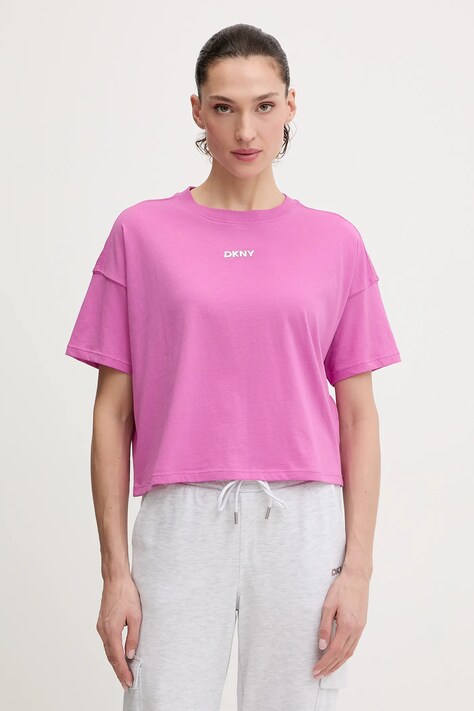 Dkny t-shirt bawełniany damski kolor fioletowy DP6T1662