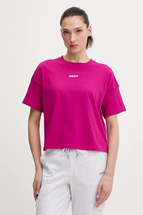 Dkny t-shirt bawełniany damski kolor różowy DP6T1662