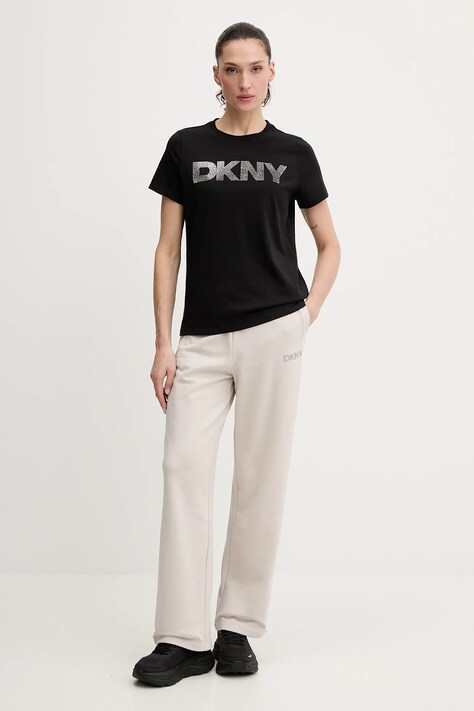 Бавовняна футболка Dkny — SS26-TSD081, чорний — фото 2