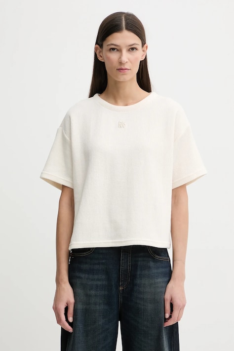 Dkny t-shirt damski kolor beżowy DJ6T1671