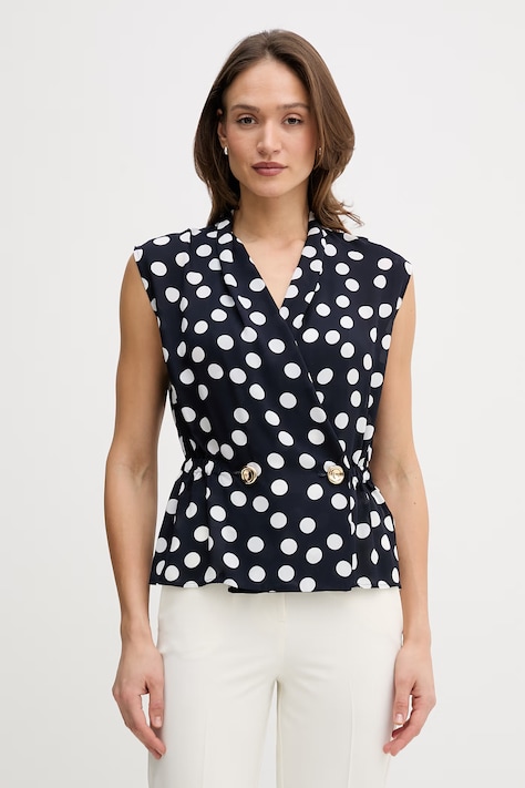 Joseph Ribkoff сорочкова блузка жіноча темно-синій горох 261250