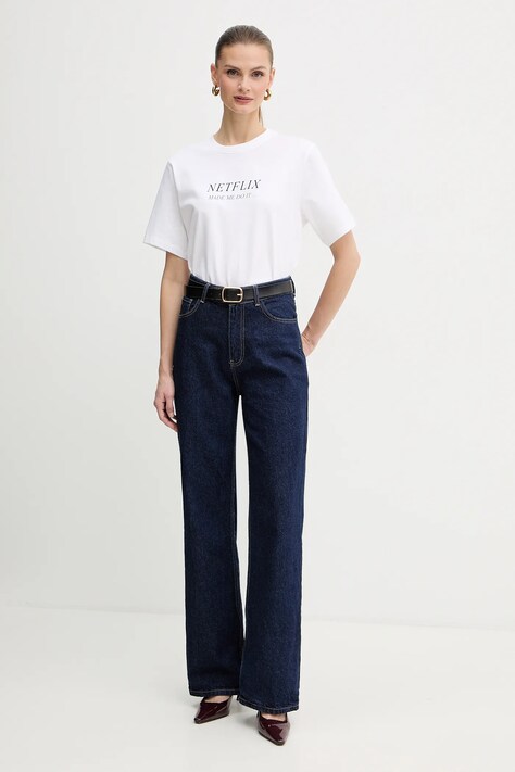 Victoria Beckham t-shirt bawełniany damski kolor biały 1325JTS006477A