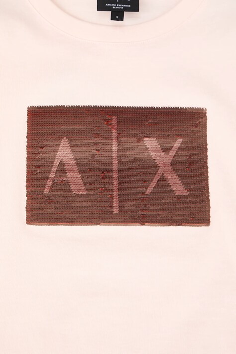 Бавовняна футболка Armani Exchange — SS26-TSD08H, рожевий — фото 6