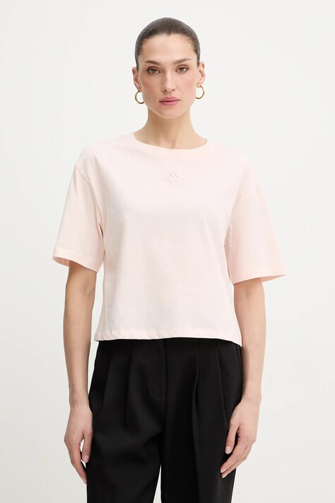 Armani Exchange t-shirt bawełniany damski kolor różowy XW001836 AF10356