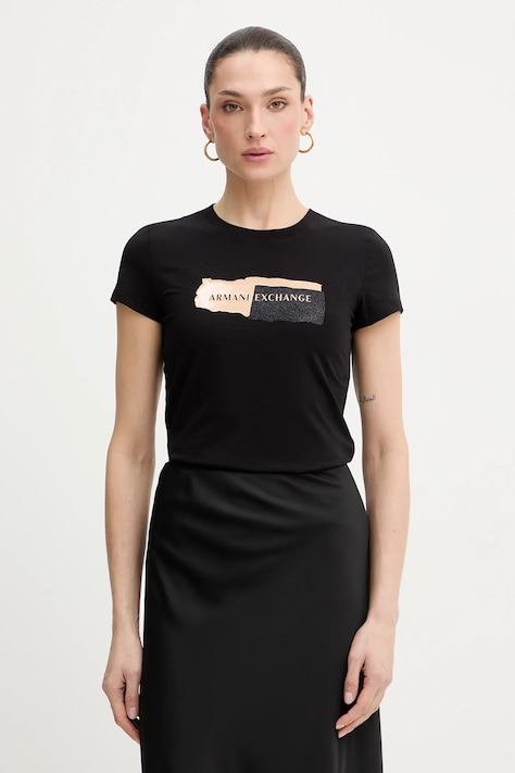 Majica kratkih rukava Armani Exchange za žene, boja: crna, XW002841 AF16294