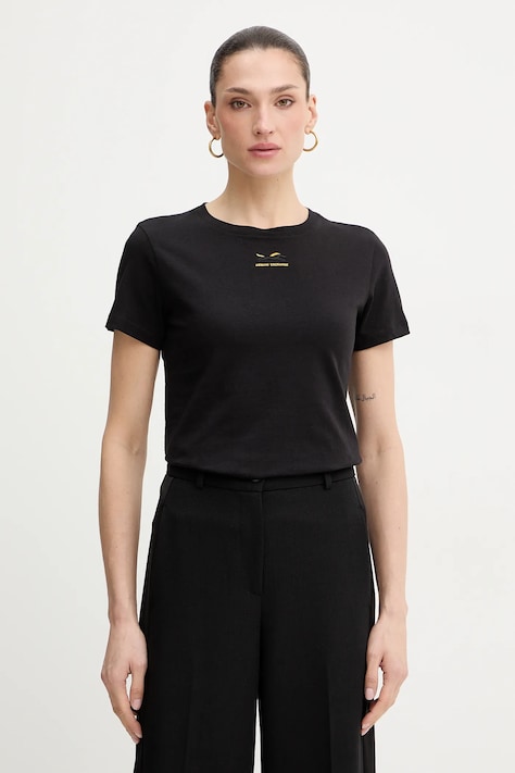Armani Exchange t-shirt bawełniany damski kolor czarny XW001856 AF10356