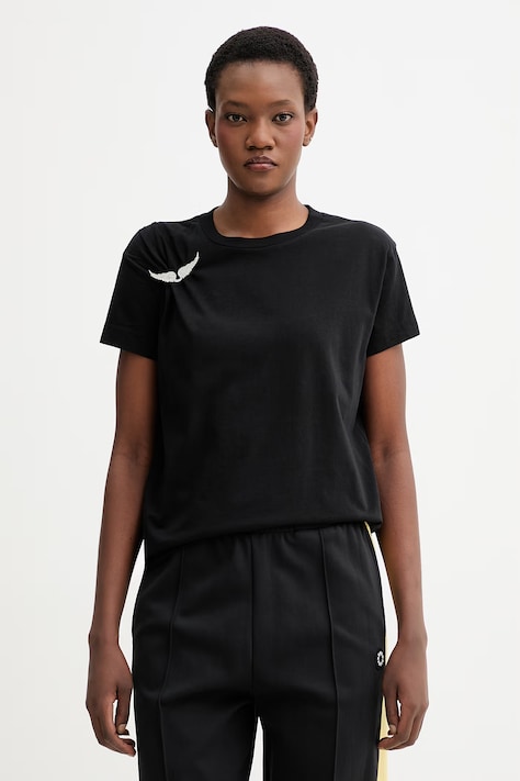 ZADIG&VOLTAIRE tricou din bumbac culoarea negru, JWTS02871