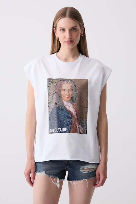 Zadig&Voltaire kratka majica ženska bombažna bela JWTT01287