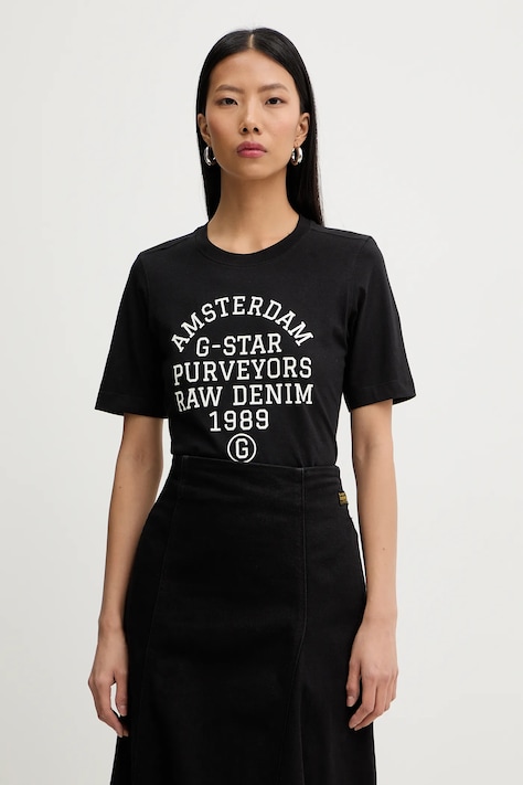 G-Star t-shirt bawełniany damski kolor czarny D27104-336