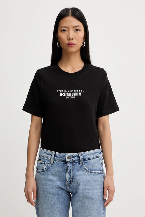 G-Star t-shirt bawełniany damski kolor czarny D27976-C336
