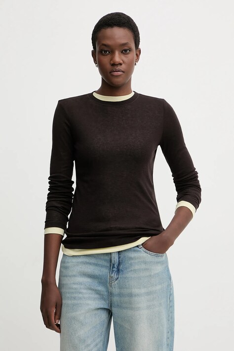 Miss Sixty longsleeve z dodatkiem wełny 2-pack kolor brązowy 6S3SJ3360A