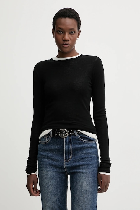 Miss Sixty longsleeve z dodatkiem wełny 2-pack kolor czarny 6S3SJ3360A