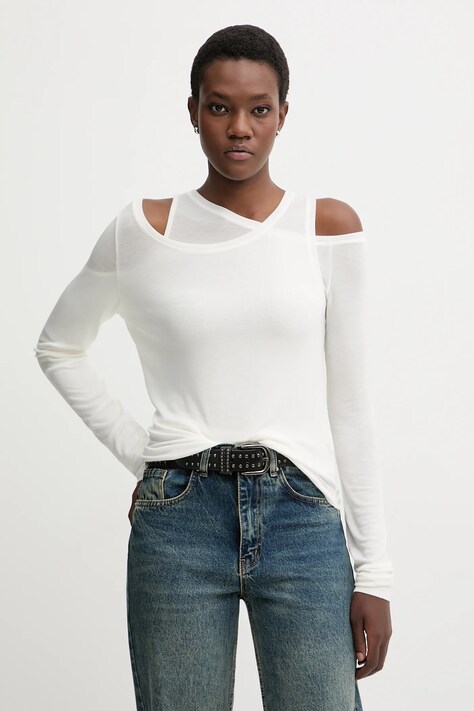 Miss Sixty mânecă lungă cu lână culoarea bej, 6S4SJ06300