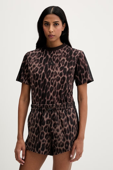 adidas t-shirt bawełniany Essentials damski kolor brązowy JZ0200