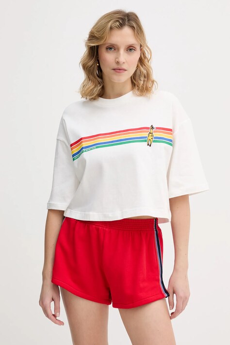 United Colors of Benetton t-shirt bawełniany x Stranger Things damski kolor biały 3BL0D10BC