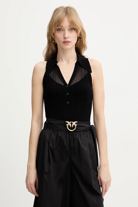 Pinko top z dodatkiem wełny kolor czarny 106318 A34B