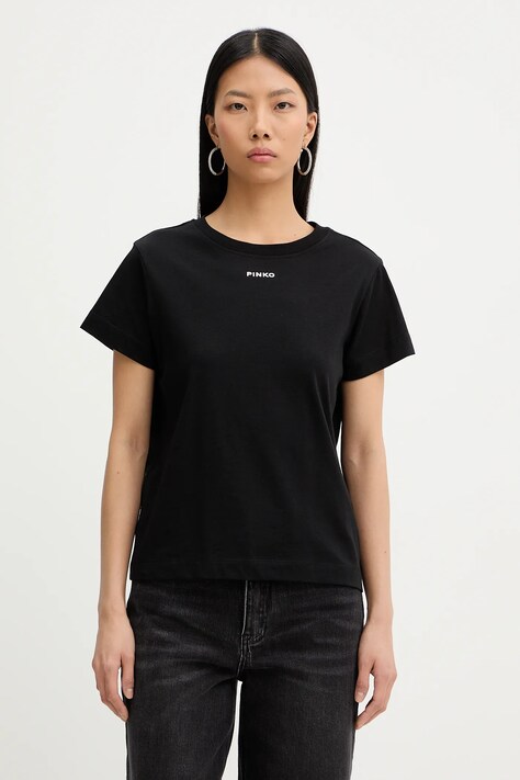 Bavlněné tričko Pinko dámské, černá barva, 100373 A34F