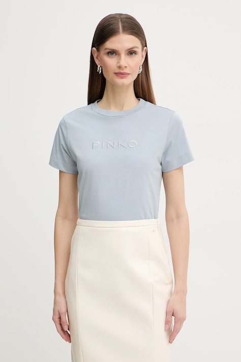 Pinko t-shirt bawełniany damski kolor niebieski 101752 A339