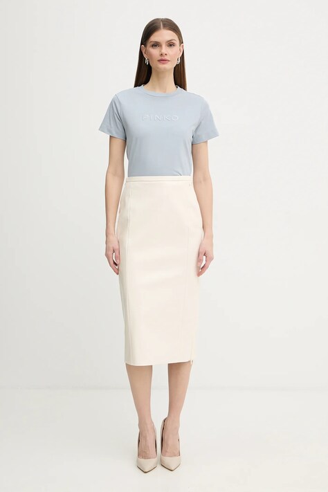 Бавовняна футболка Pinko — SS26-TSD0BR, блакитний — фото 2