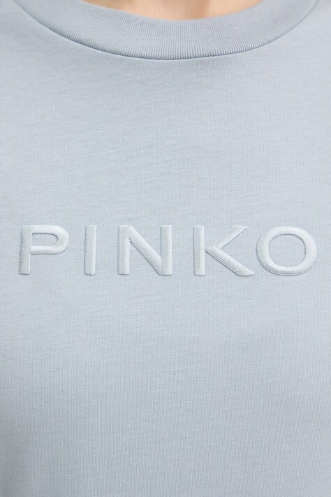Бавовняна футболка Pinko — SS26-TSD0BR, блакитний — фото 5