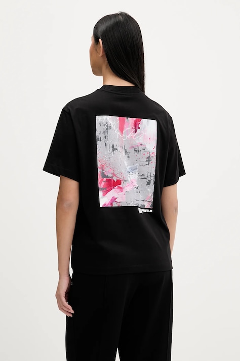 Karl Lagerfeld Jeans t-shirt bawełniany damski kolor czarny B1W17058