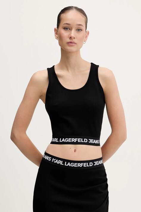 Karl Lagerfeld Jeans top kolor czarny B1W17048