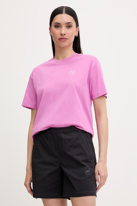 Jack Wolfskin t-shirt γυναικείο βαμβακερό Celebrate The Paw ροζ A65916