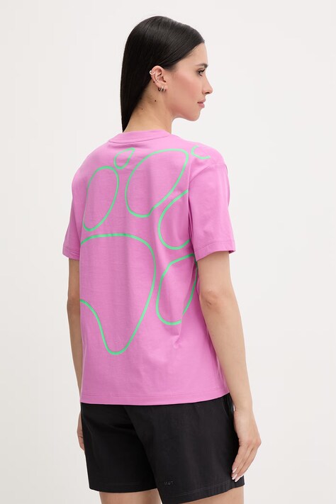 Jack Wolfskin t-shirt damski bawełniany Celebrate The Paw różowy A65913