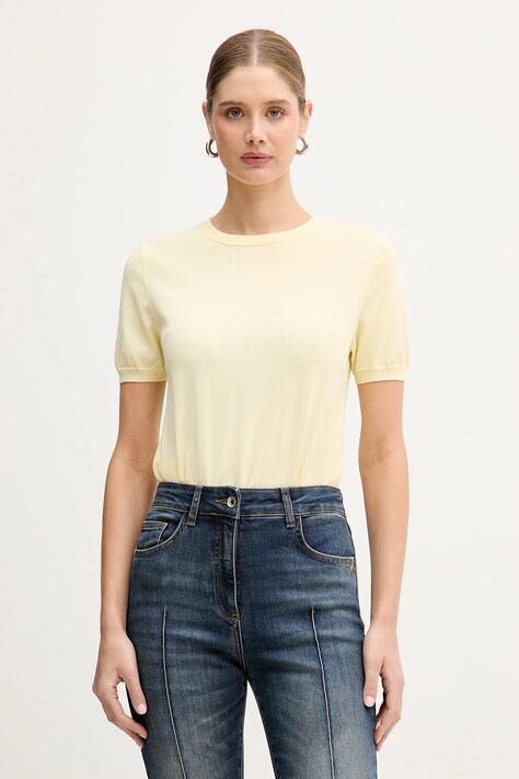 Patrizia Pepe t-shirt damski kolor żółty 8K0409 K027